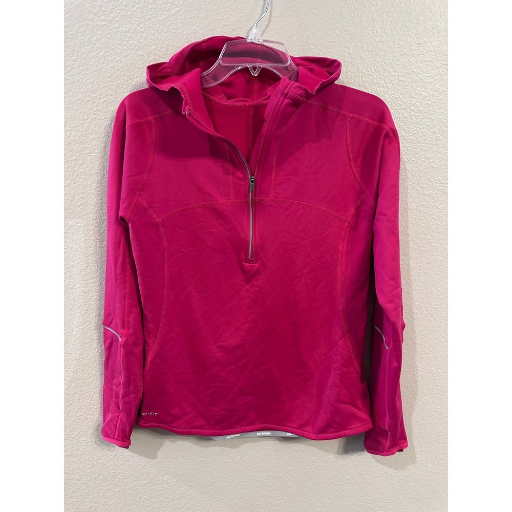 Nike Dri-FIT Half Zip Pullover Hoodie Running Top Athletic Pink Small